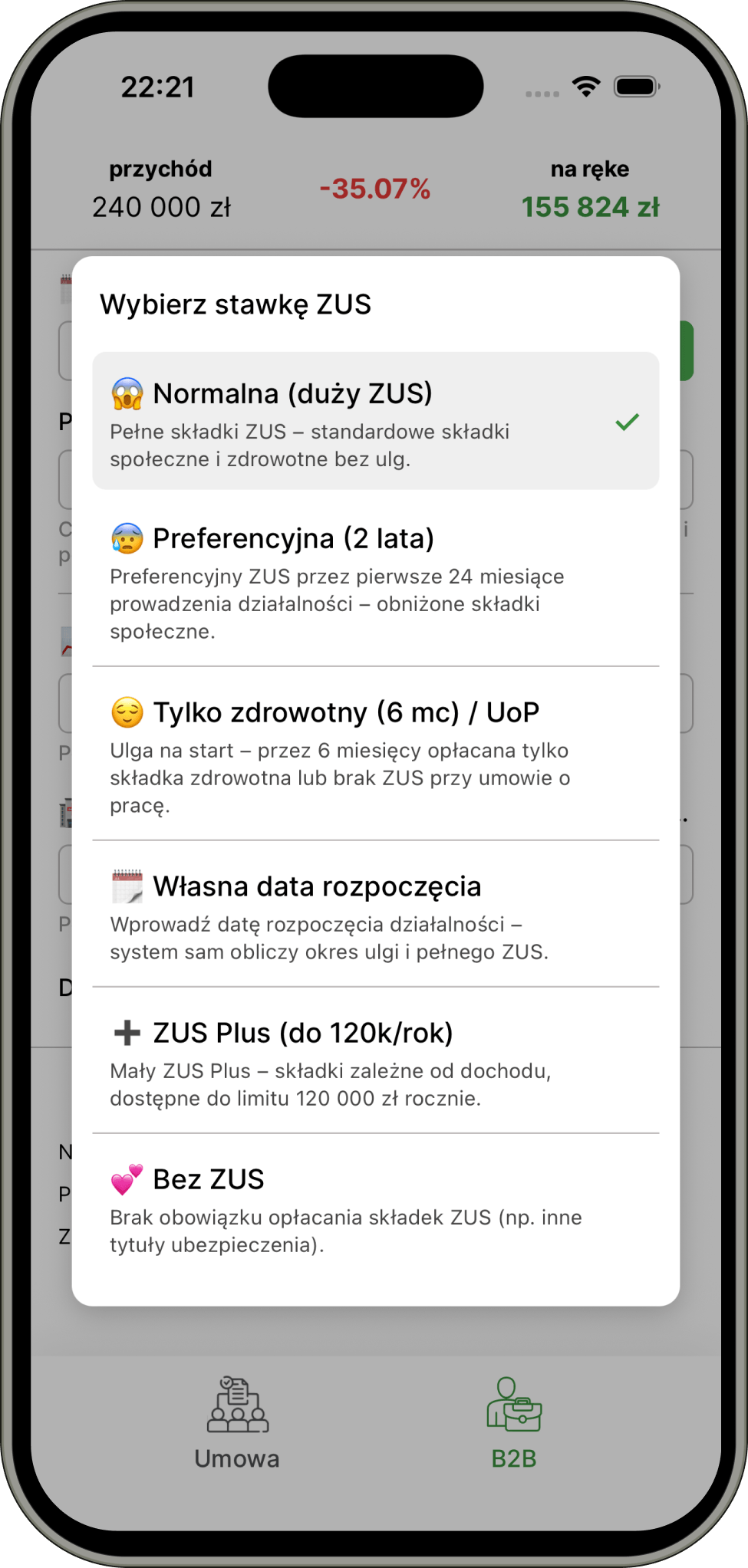 6 wariantów ZUS dla JDG